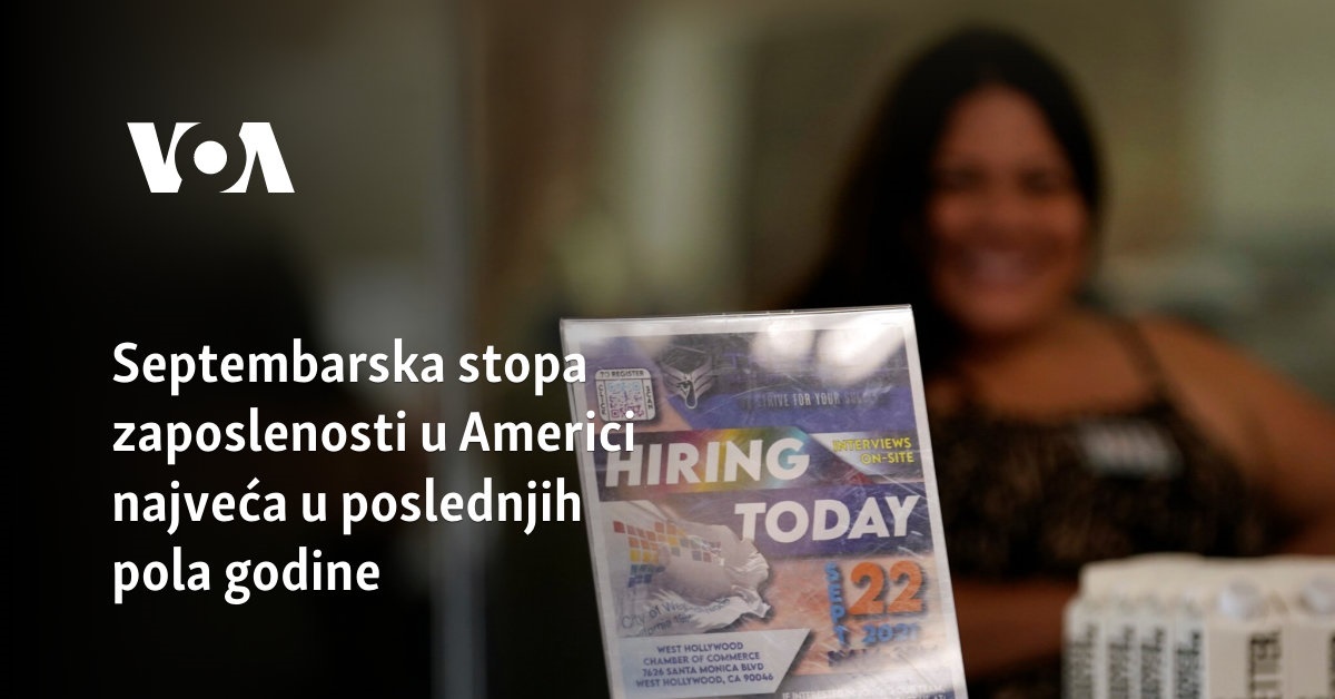 Septembarska stopa zaposlenosti u Americi najveća u poslednjih pola godine